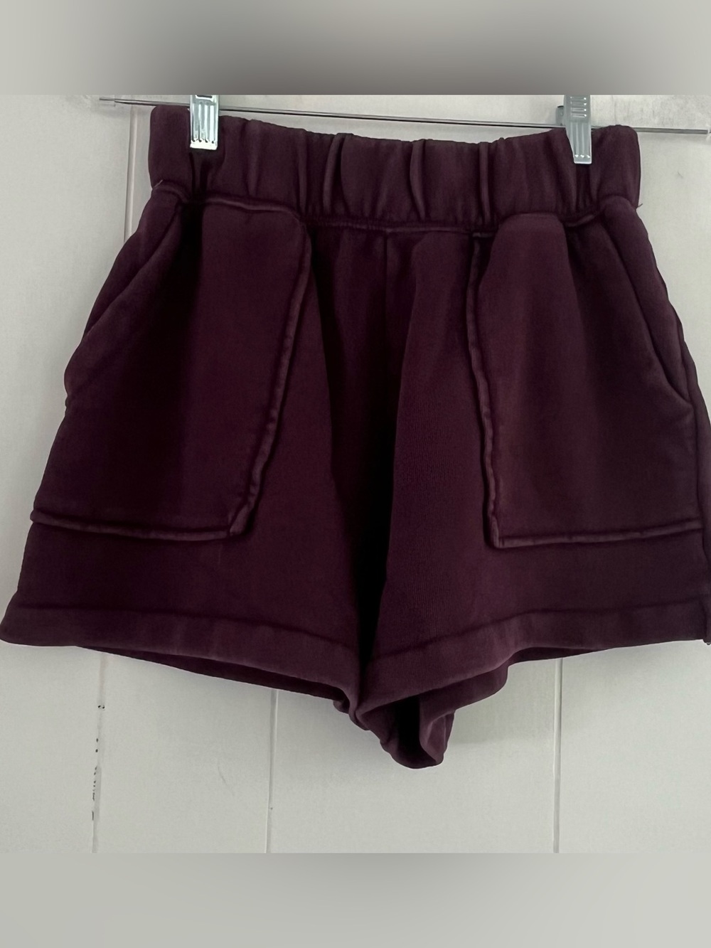 Aerie Go-To Fleece Short Purple Plum Drawstring Pocket Size Small